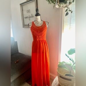 Xhilaration Orange Crocheted top Maxi